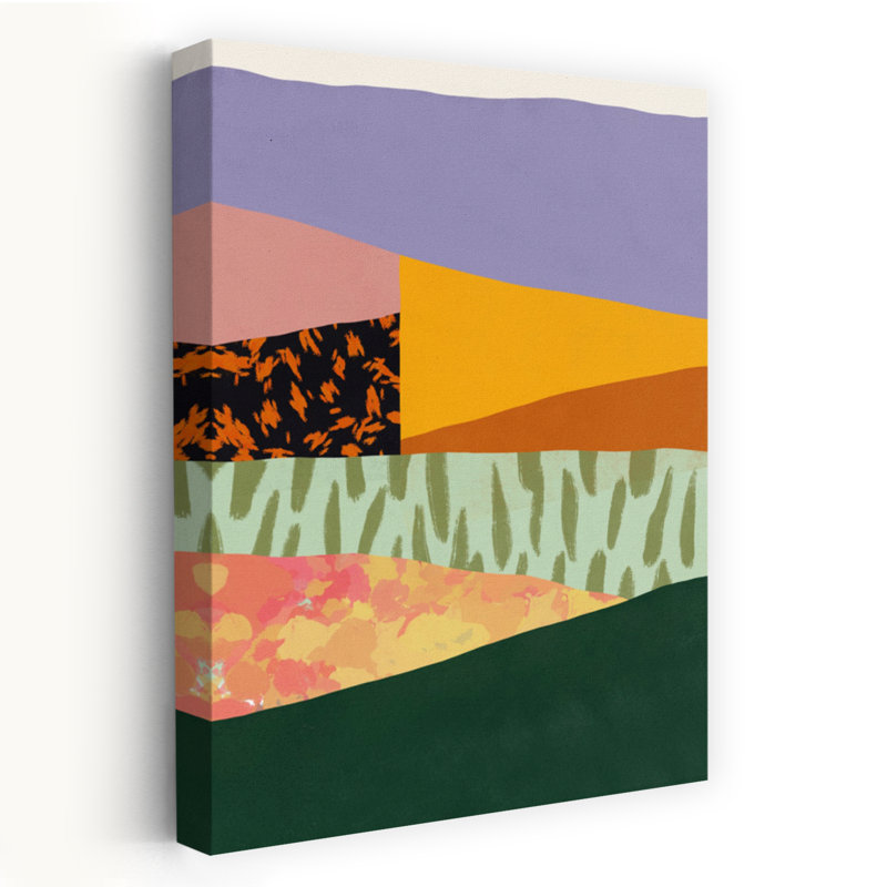 Contemporary Art Abstract Contemporary Architecture Landscape Art by Little Dean - Wrapped Canvas Print