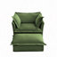 Fauteuil rembourré avec repose-pieds, ensemble de fauteuils avec coussins moelleux (ensemble de 2), tissu chenille-1630168015