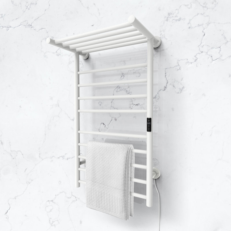 Straight Towel Rail Towel Warmer, Matte White