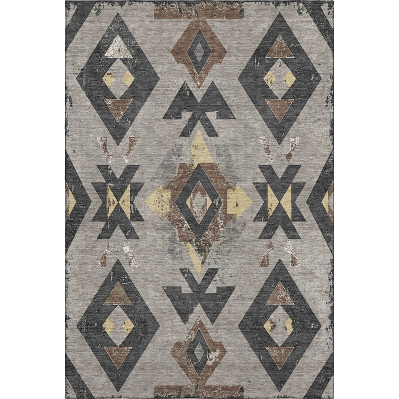 Premium Machine Washable Fairwood AMF1882 Aztec Rug, Rectangle 8' x 10'