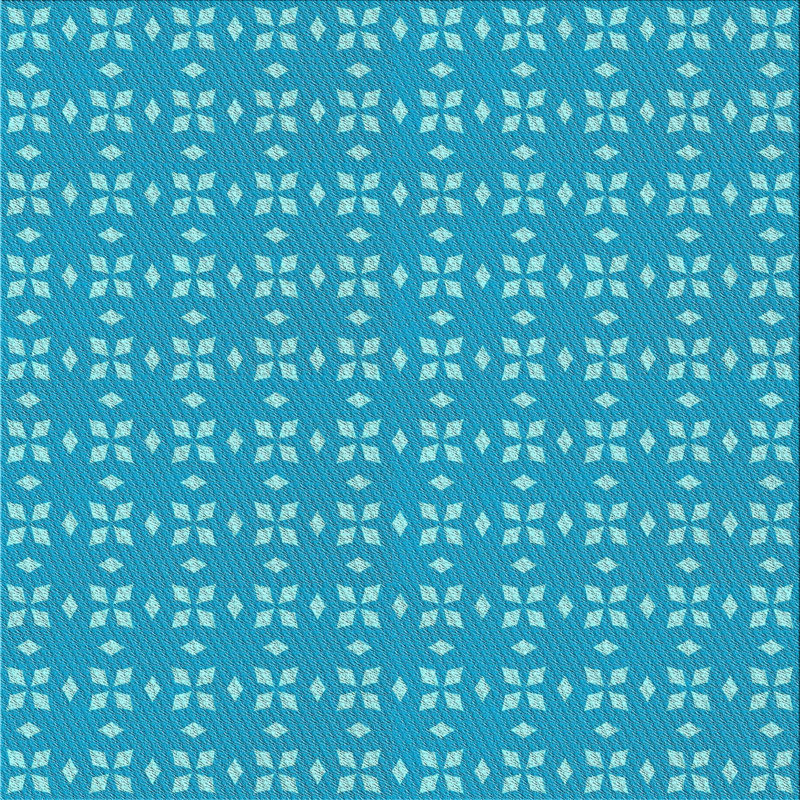 Tapis bleu tissé à la machine, Carré 8 pi