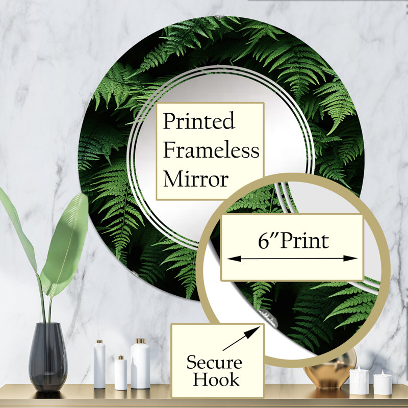 Bafra - Miroir mural moderne rond, 32 po x 32 po