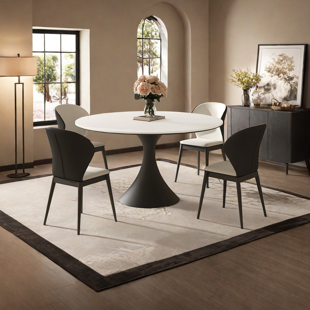 ZKuylo Italian style minimalist round dining table sets. | Wayfair