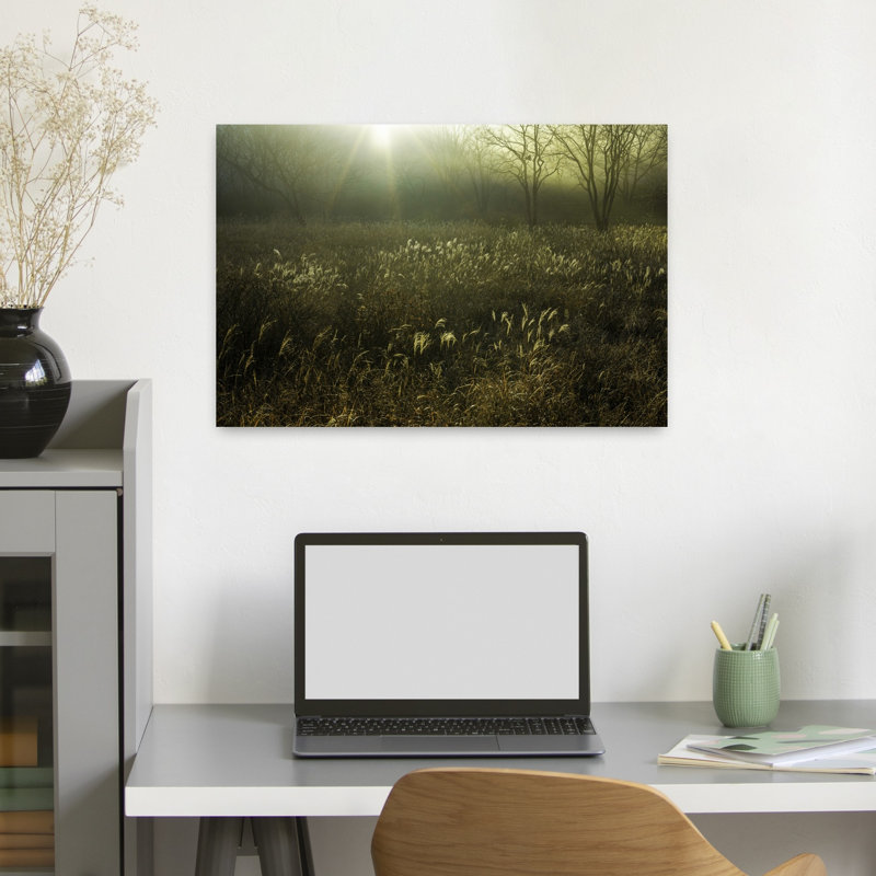 Art mural abstrait contemporain «Autumn Whisper», H 16 po x l 24 po