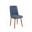 Modern Extendable Dining Table & Chairs Set (4 Pieces), Walnut & Dark Blue, Table: 50.8 x 29.5 x 31.5 in, Open Size: 64.2 in Wide | 100% Melamine Coated Particle Board | Stylish Design, Comfortable Linen Chairs-516151408