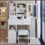 Table de coiffeuse compacte avec miroir à DEL de pointe et grand espace de rangement-451254562