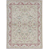 Wool Oriental Area Rug in Beige/Rust/Green