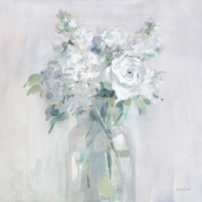 «Shades of White Bouquet» par Danhui Nai - peinture sur toile tendue