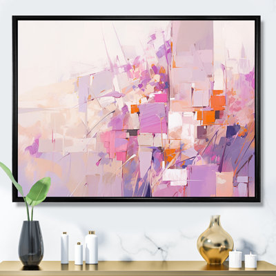 Rose et mauve, ombres abstraites - formes abstraites, art mural, salon