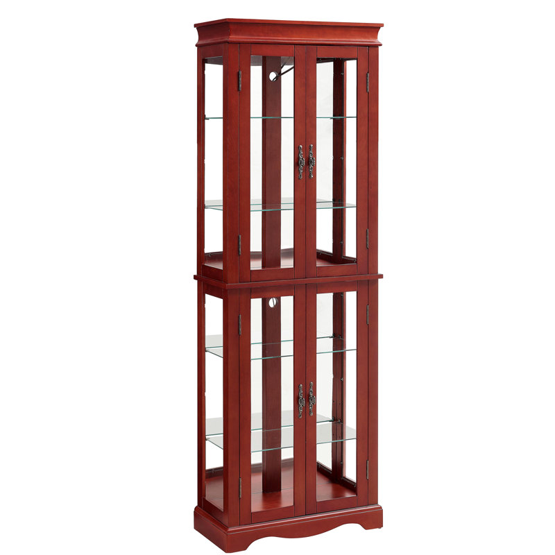 Vitrine lumineuse en verre éclairé, rangement en bois pour le salon, la cuisine et le garde-manger, ampoule incluse