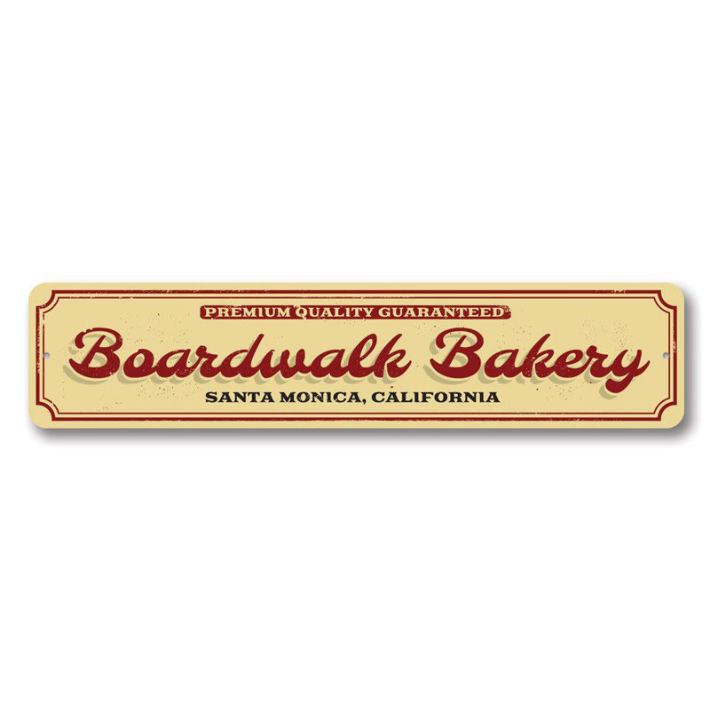 Panneau en aluminium Boardwalk Bakery, H 4 po x l 18 po x P 0,04 po