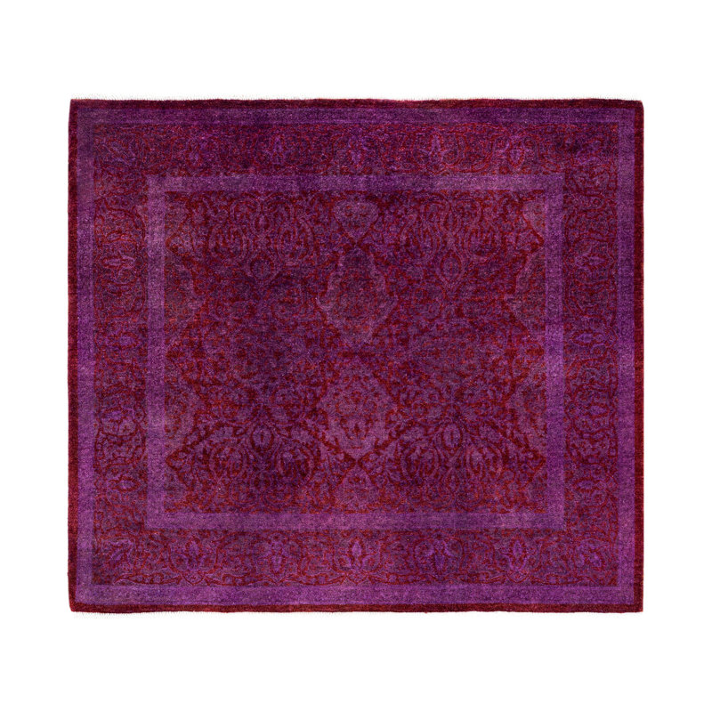 Overdyed One-of-a-Kind 3' 9" X 4' 2" Hand Knotted Area Rug