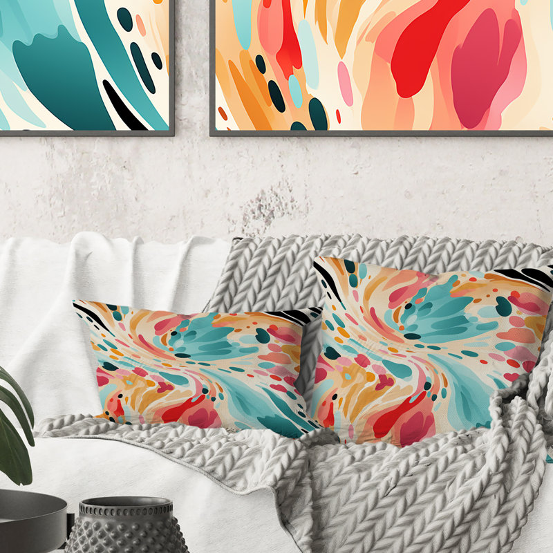 Multicolore Feather Fury III - Coussin décoratif imprimé, H 16 po x l 16 po