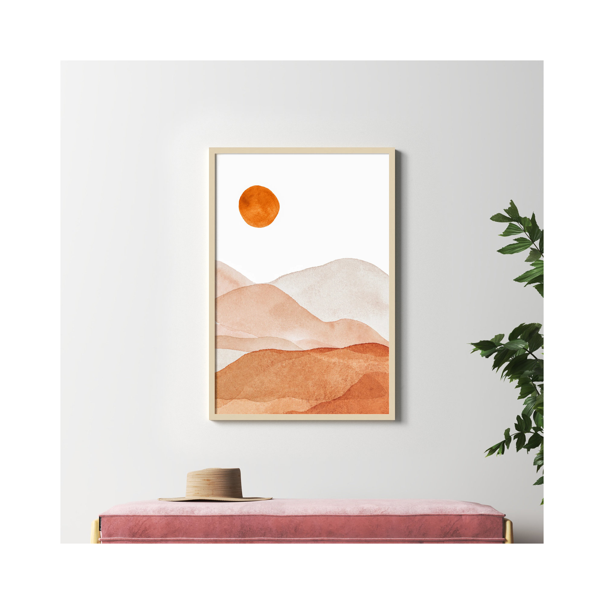 Mountain Range I by Amy Lighthall, 41.25" H x 28.25" W x 0.88" D, Brown