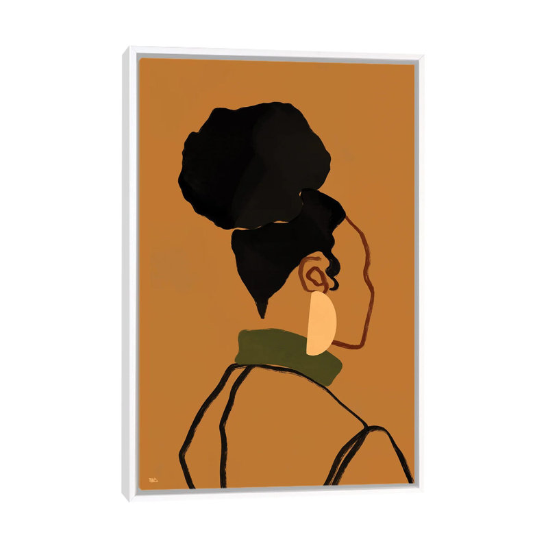 Gina par Bria Nicole-impression d’art graphique, H 48 po x l 32 po x P 1,5 po, Toile blanche encadrée, Pas de tapis