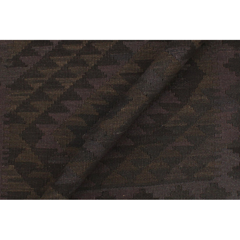 Tapis oriental en laine tissé à la main rectangulaire noir / bleu 5 pi x 6 pi 4 po Cedorah