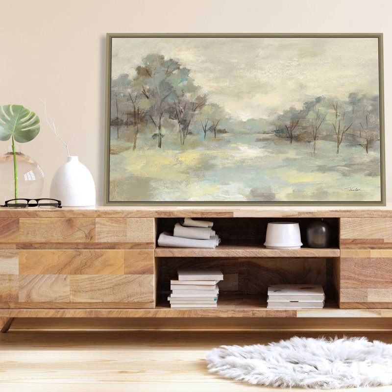 Paysage scénique - Peinture, L 33,5 po x H 21,5 po, Encadrement brun