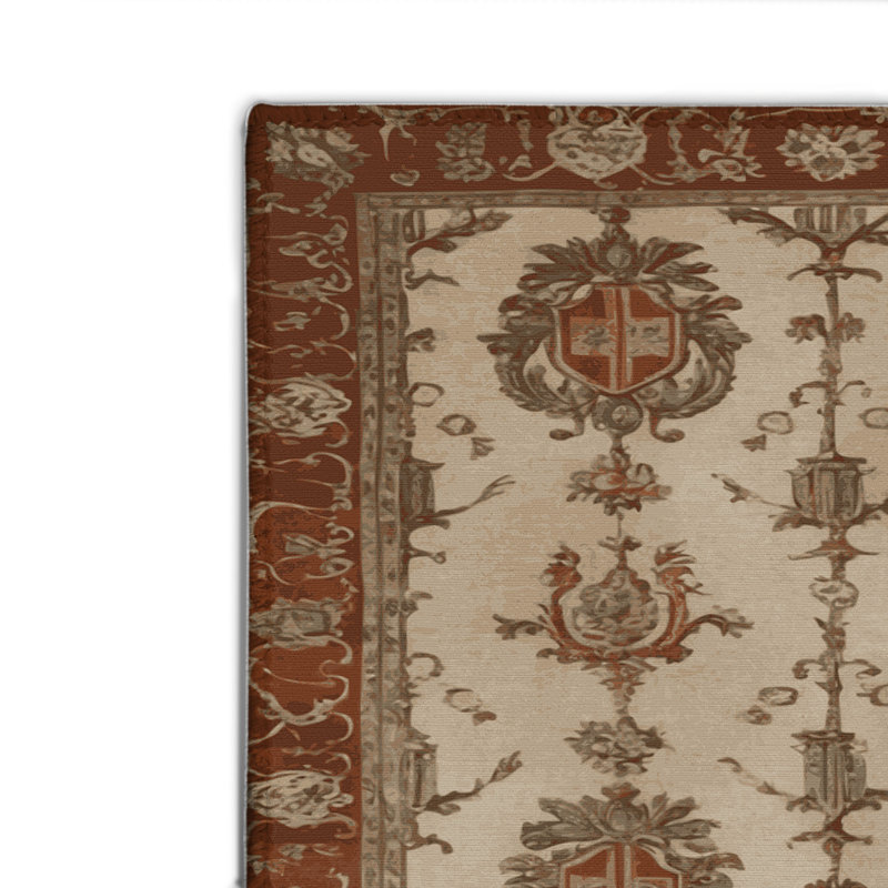 French Brown Indoor and Outdoor Area Rug, Rectangle 8' x 10'