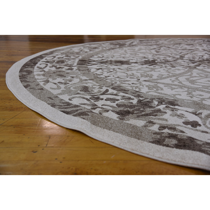 Ade Floral Indoor Rug, Round 6'1"