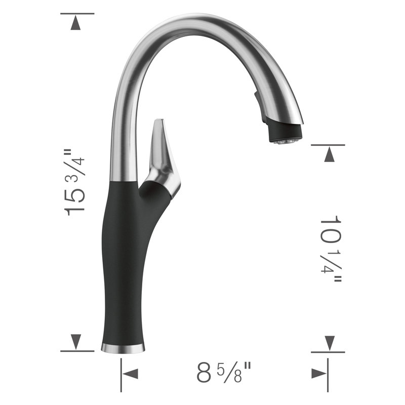 Liven 25'' L x 22'' W Dual Mount Laundry Sink with Faucet & Sink Cleaner, Coal Black
