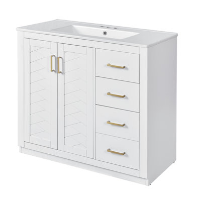 36'' Single Bathroom Vanity With Ceramic Top