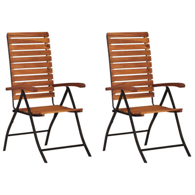 Chaises de patio inclinables en bois d'acacia massif