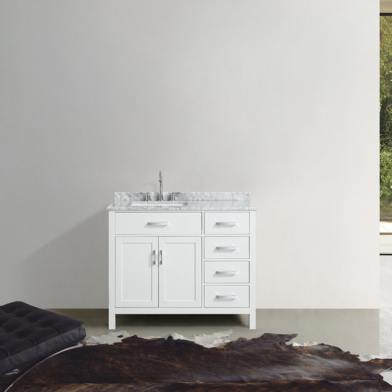 Ensemble de meuble-lavabo simple 43 po Bristol, Blanc