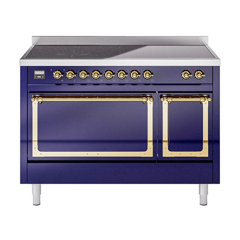 ILVE Nostalgie II Noblesse 48 po à induction, Bleu minuit / laiton