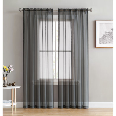 Daxin Sheer Voile Rod Pocket Curtain Panels (Set of 2)