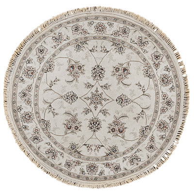 Tapis ivoire noué à la main de haute qualité