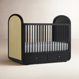 Aspen 4-In-1 Convertible Crib With Underdrawer, White With Textured Oat