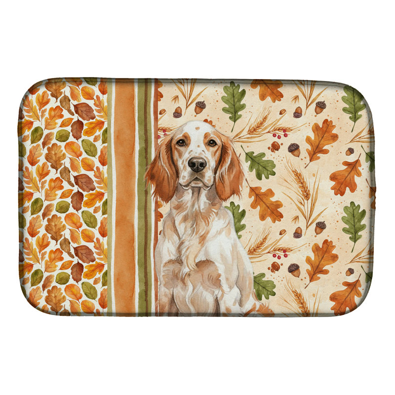 Tapis de séchage orange Orange Belton English Setter Heirloom