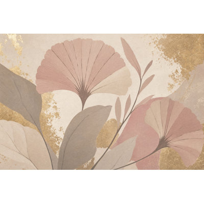 Ginkgo Leaves Wallpaper Botanical Removable Gold Leaf Wall Decor
