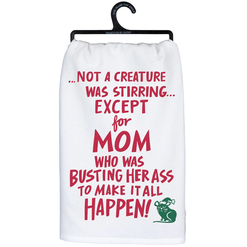  Except For Mom Funny Christmas Kitchen Towel - 28" X 28"