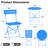 Iron Table And Folding Chair Set, 2 - Person Round Outdoor Dining Set-216455094