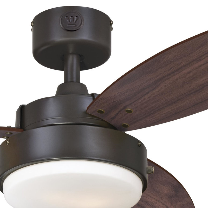 Alloy 42'' Ceiling Fan with Light Kit, Oil Rubbed Bronze Finish with Walnut Blades