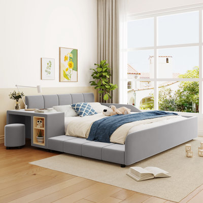 Lit plateforme tapissier Yalini