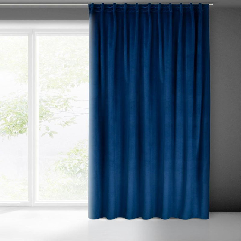 Madlen Blackout Single Curtain, Navy Blue Tape