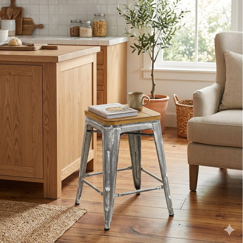 Colmenero Solid Wood Accent Stool