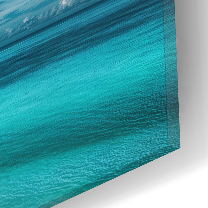  «Paradise Beach 3» par Rey Klimt, art mural en verre acrylique, 24 po x 12 po, H 12 po x l 24 po