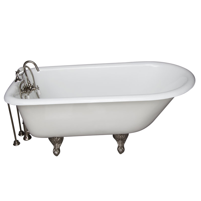 54'' x 30'' Soaking Cast Iron Bathtub, Polished Nickel