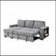 Canapé-lit modulaire convertible en L avec canapé-lit moderne avec méridienne de rangement, port USB et porte-gobelet pour le salon