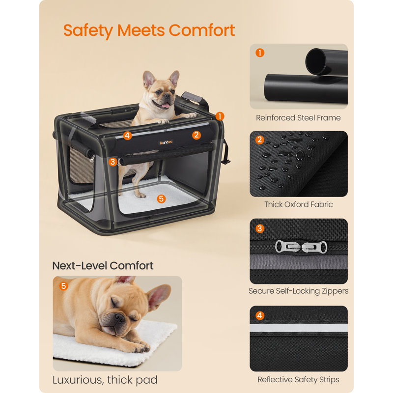 Collapsible Pet Crate, 42cm H x 60cm W x 42cm D
