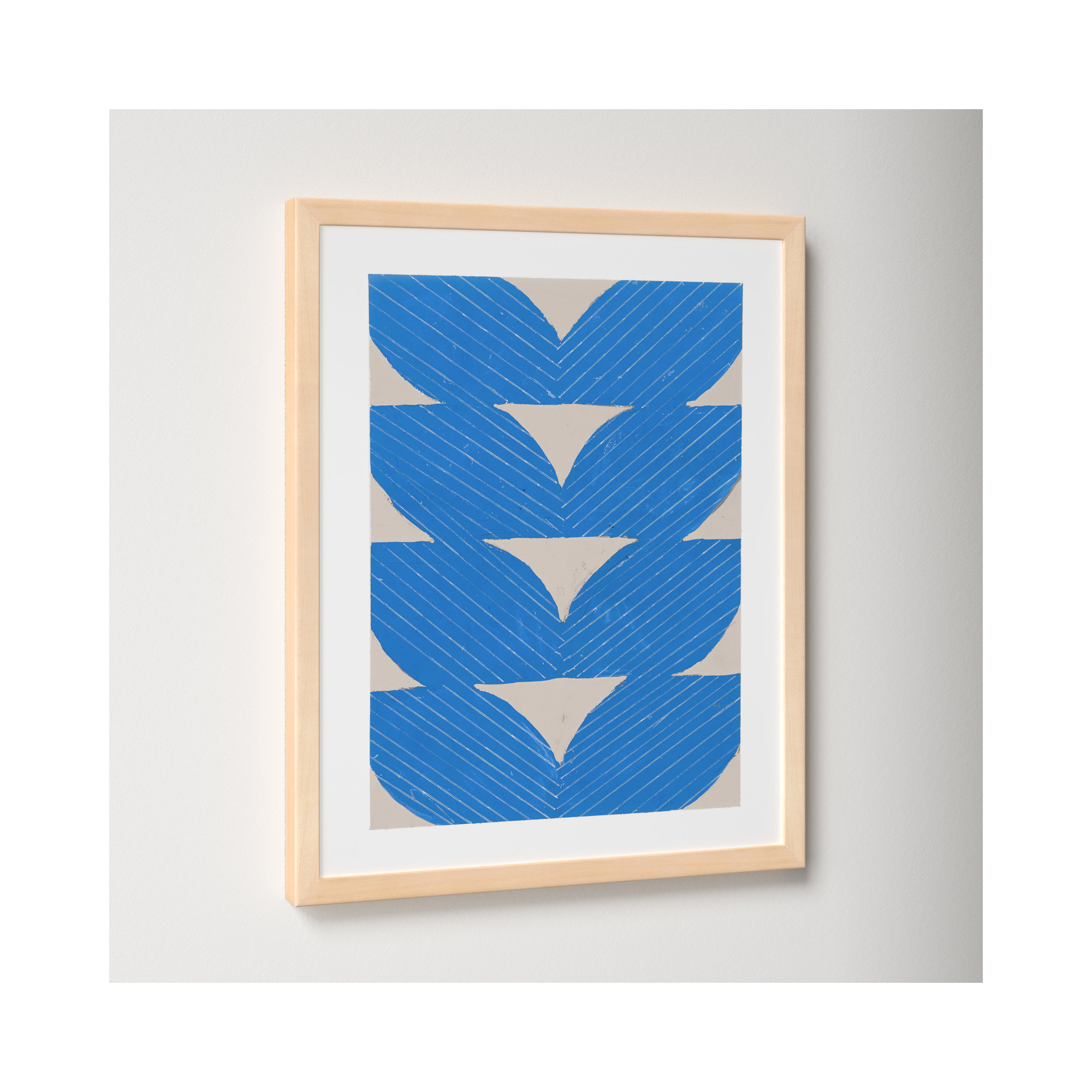 Blue Chevron by Andrea Stokes, 20" H x 16" W x 1.25" D, Brown