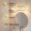 Éclairage pour meuble-lavabo à 3 lumières 18 po or et métal avec abat-jour en verre transparent 18 po (ampoules non incluses)-118588136-109616272