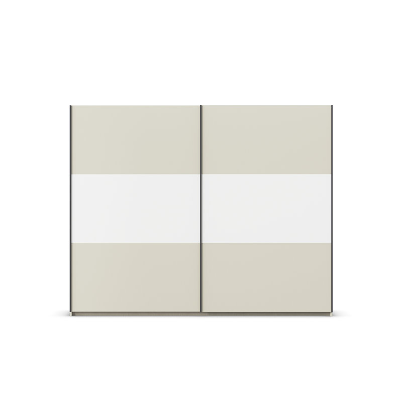 Neo 2 Door Manufactured Wood Wardrobe, 210cm H x 261cm W x 59cm D, Premium, Champagne/Alpine white