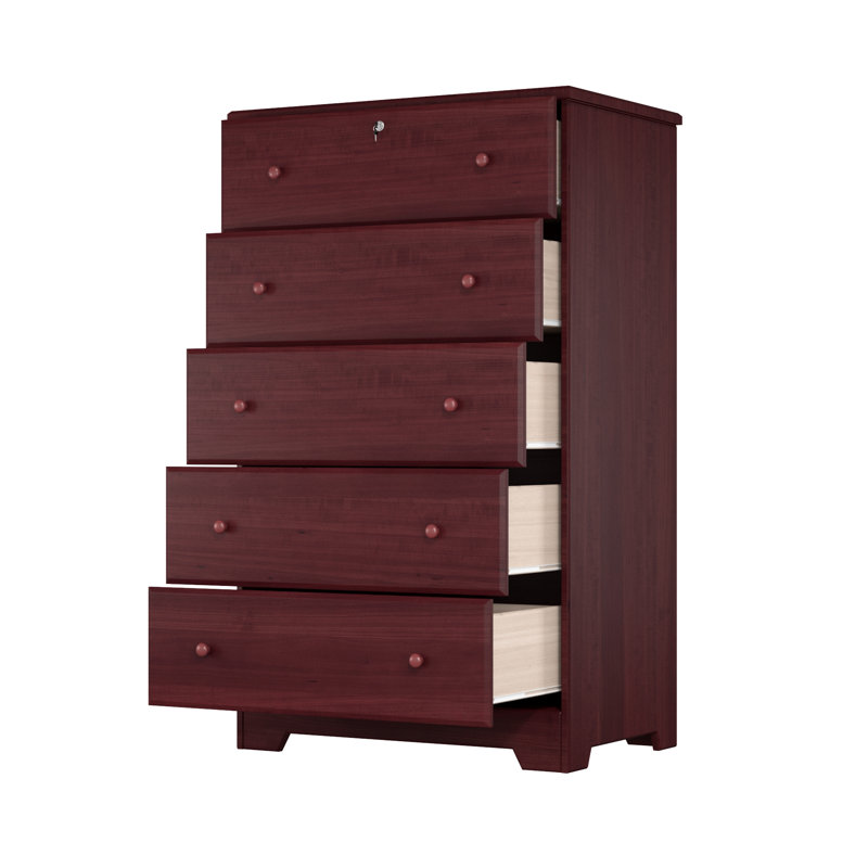 Commode à 5 tiroirs Raiquan, Acajou