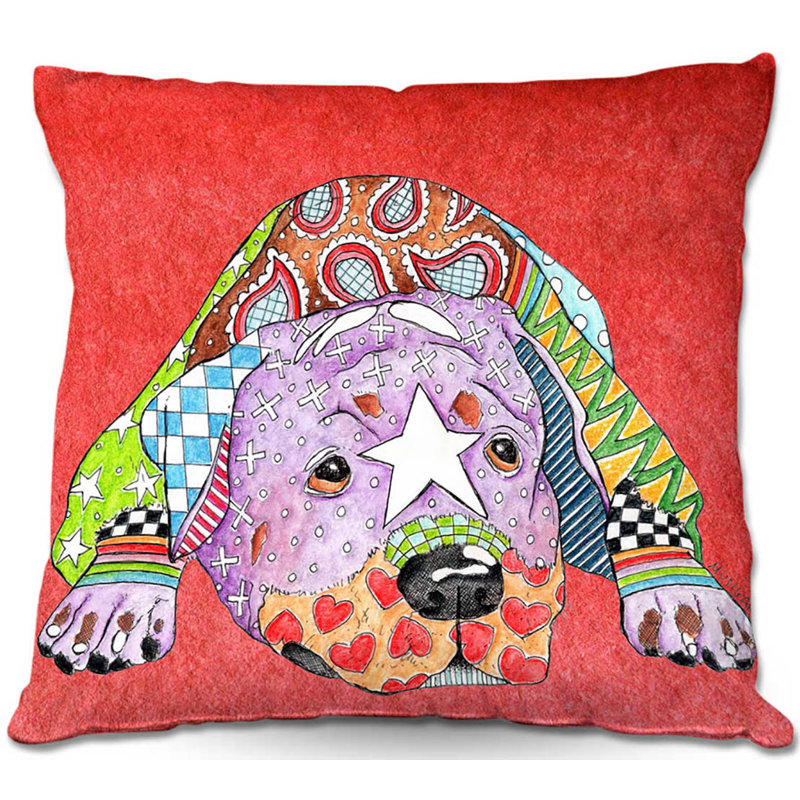  Coussin Couch Rottweiller, 18 po x 18 po, Rouge