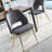 Open Back Dining Chairs, Velvet, Golden Leg-948641802