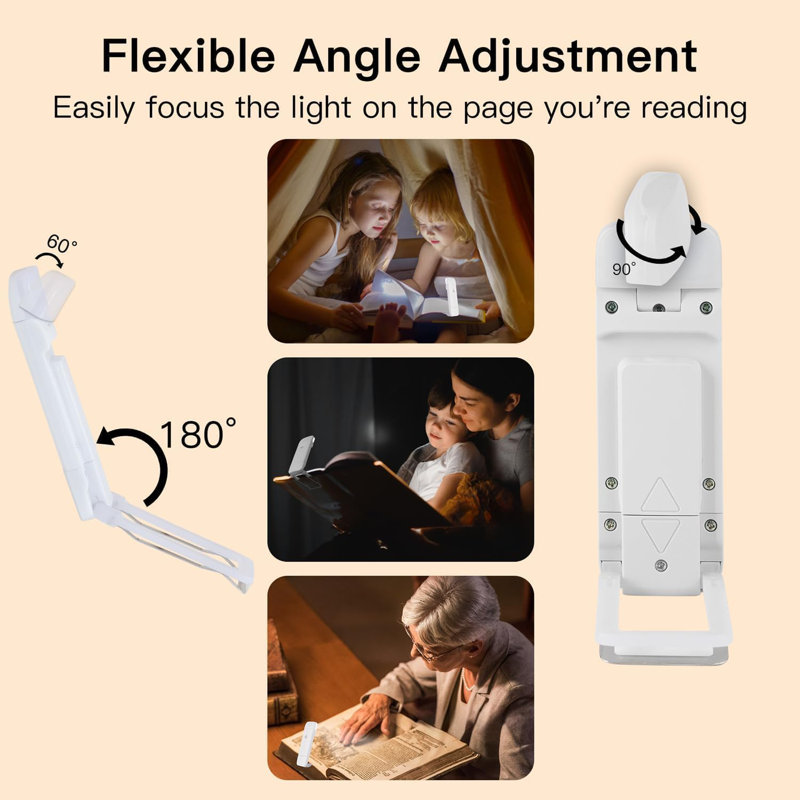 4 Pack USB Rechargeable Reading Lights for Kids - Clip on Book Lamp